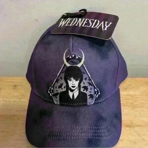 2/$25 BNWT Girls Women’s Baseball Cap Wednesday Addams Halloween Purple Goth